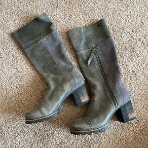 Sorel Waterproof Suede and Leather Heeled Boots with Rubber Soles